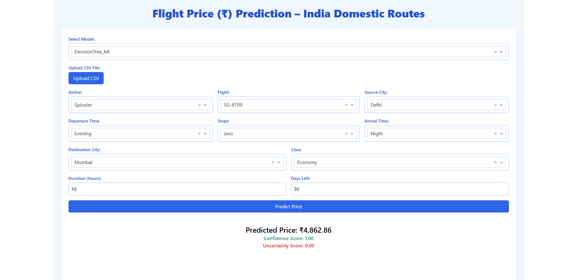 Flight Price Prediction - ML Model